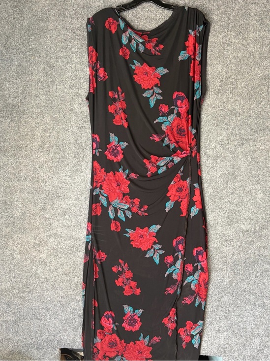 Free People Dresses & Skirts - Free People Maxi Dress Womens XL Black Red Floral Teal Sleeveless Ruched‎ Draped